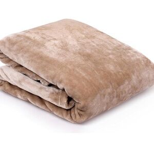 Velvet Mink Blanket (Tan, 50 x 60) Super Cozy